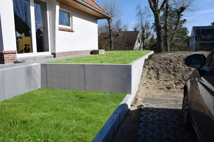 Terras, CLS10GS, keerwanden, CBS beton, Wielsbeke