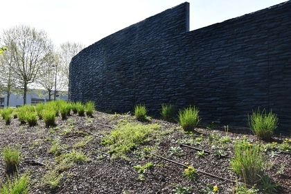 Keerwanden met print, Brabantmotief, CBS BEton, betonnen keerwanden