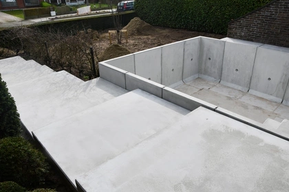 Keerwanden, Traptreden tuin, CLF10GS, CBS BETON, afbakening, betonwanden, murs de soutènement