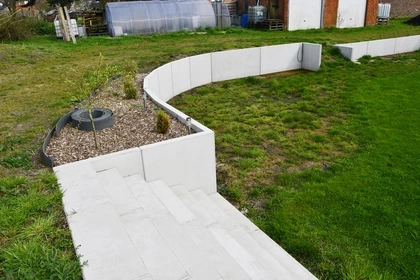 Keerwanden, traptreden, CBS BEton, CLF10GS, Villa Eeklo