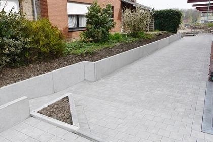 Stapstenen, traptreden, keerwanden, murs de soutènement, L-steine, L-wände, CBS Beton