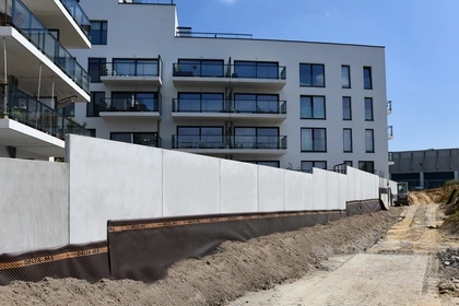 Appartementencomplex in Anderlecht, keerwanden, CBS Beton, infra