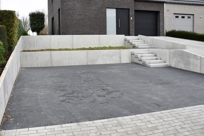 infra, parking, keerwanden, villa, betonnen wanden, achitectuur, Cbs Beton 