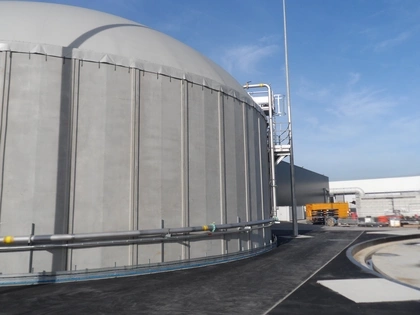Opslagtanks, Ronde silo's, biogas, biogasinstallatie, CBS Beton