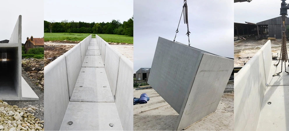 H-Wanden, Agri sleufsilowand, Murs en H, H-wände, H Wall