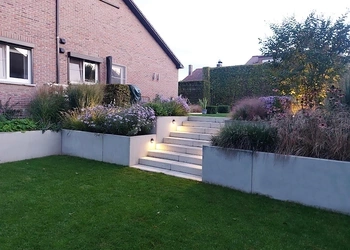 Villa, keerwanden, traptreden, L-Steine, Murs de soutènement, Garden, Retaining walls, Steps, CBS Beton Villa, keerwanden, traptreden, L-Steine, Murs de soutènement, Garden, Retaining walls, Steps, CBS Beton